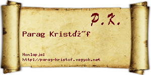Parag Kristóf névjegykártya