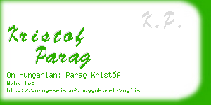 kristof parag business card